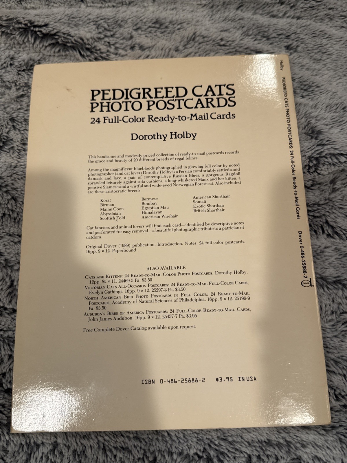 PEDIGREED CATS PHOTO POSTCARDS: 24 FULL-COLOR By Dorothy Holby