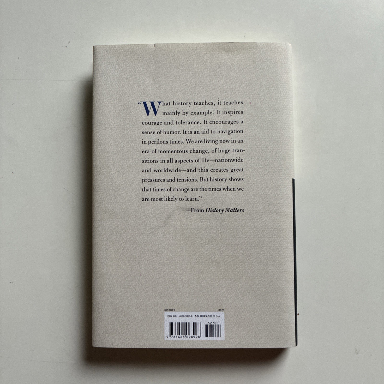 History Matters by David McCullough (2025, Hardcover)