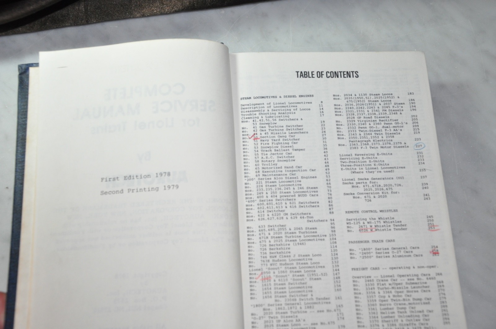 Complete Service Manual for Lionel Trains, Aurotech, Hardcover First Ed 78 / 79