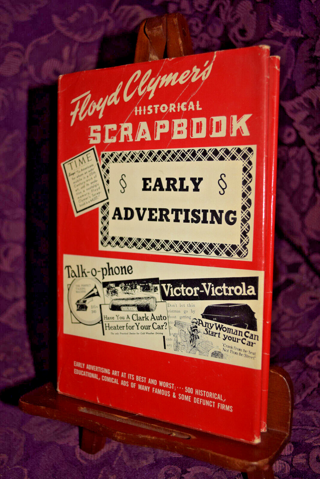 Floyd Clymer’s Historical Scrapbook Early Advertising 1955 Hardcover HCDJ Book