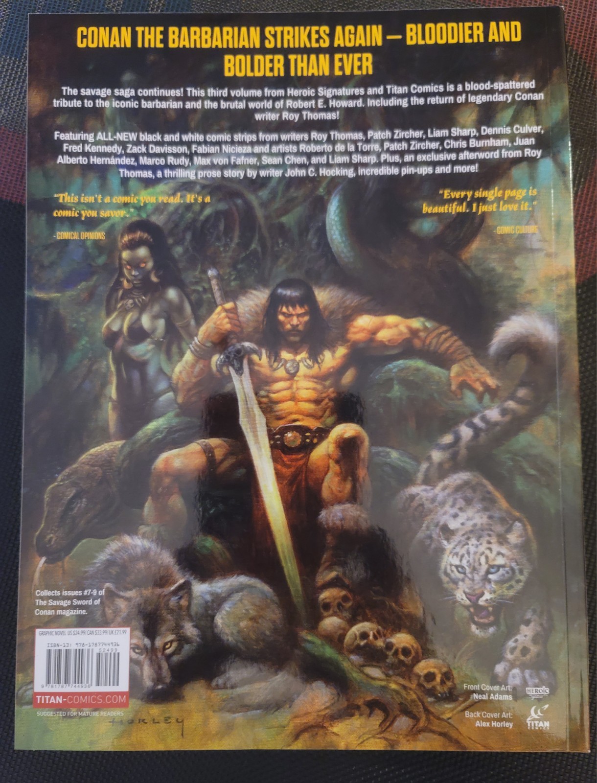 Titan Comics Savage Sword of Conan Vol. 3 Neal Adams TPB New Thomas De La Torre