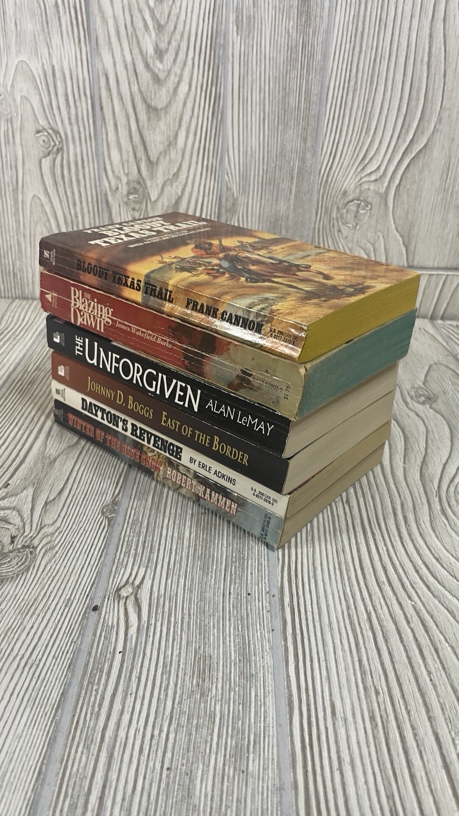 Western Action Adventure Lot of 6 Paperback Kammen Adkins Boggs Cannon LeMay