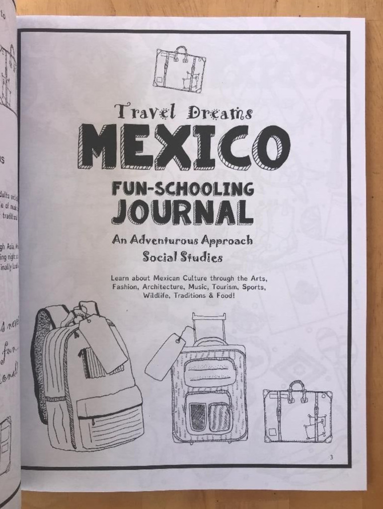 TRAVEL DREAMS MEXICO ~ BROWN + ~ 2024 ~ SOCIAL STUDIES ~ FUN-SCHOOLING JOURNAL
