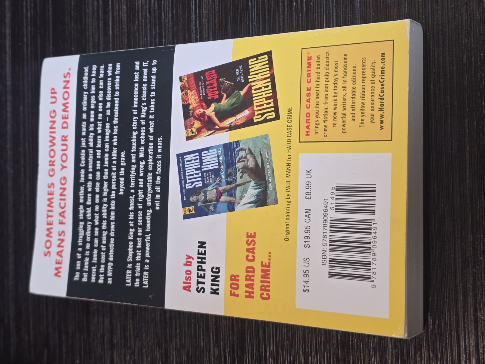 Later – Stephen King – Hard Case Crime – paperback