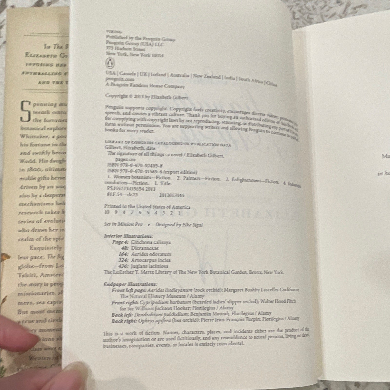 Elizabeth Gilbert – signed/autographed Ed.- The Signature of All Things – HC/DJ