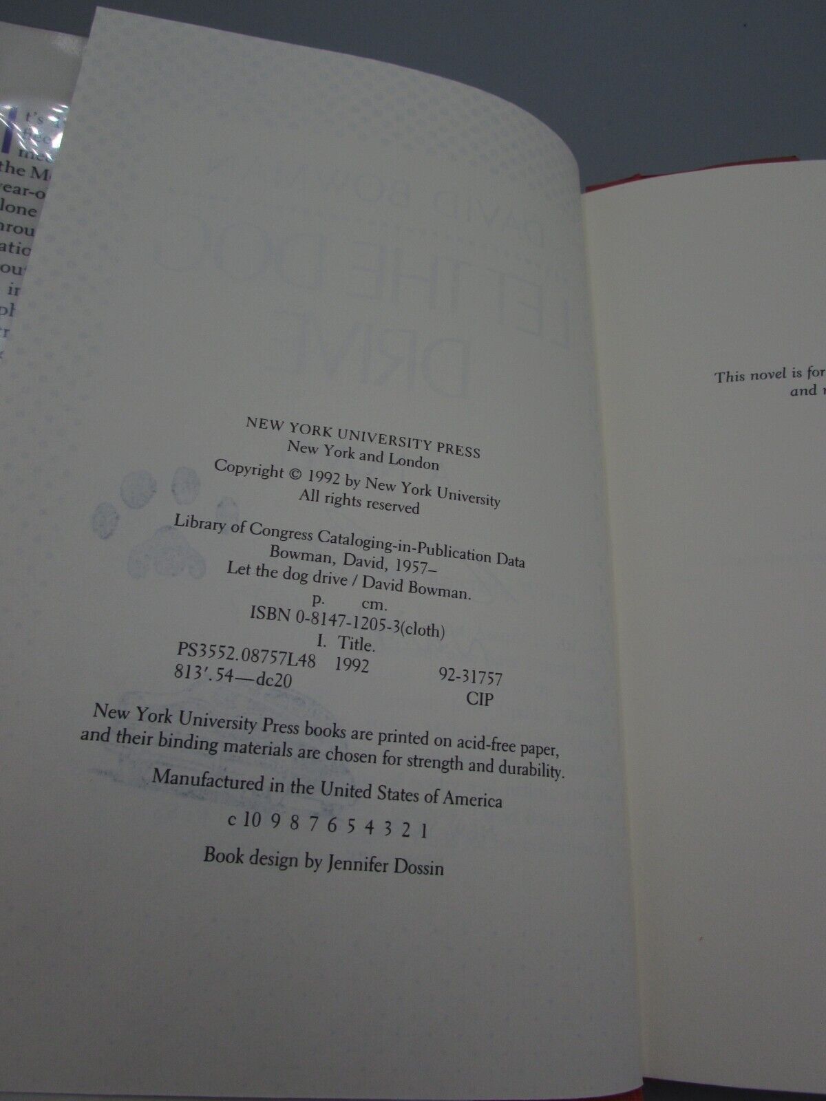 1992 LET THE DOG DRIVE BY DAVID BOMAN SIGNED WITH BONUS UNSIGNED COPY 1ST ED B12