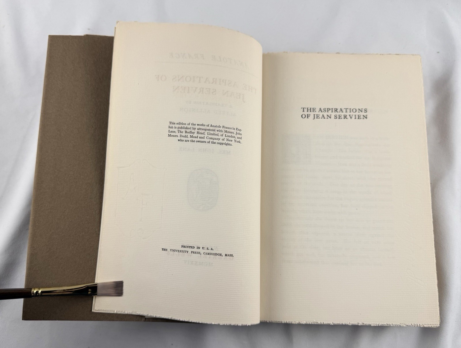 1924 The Works of Anatole France Vol X Jean Servien Balthasar Autograph Ed Wells