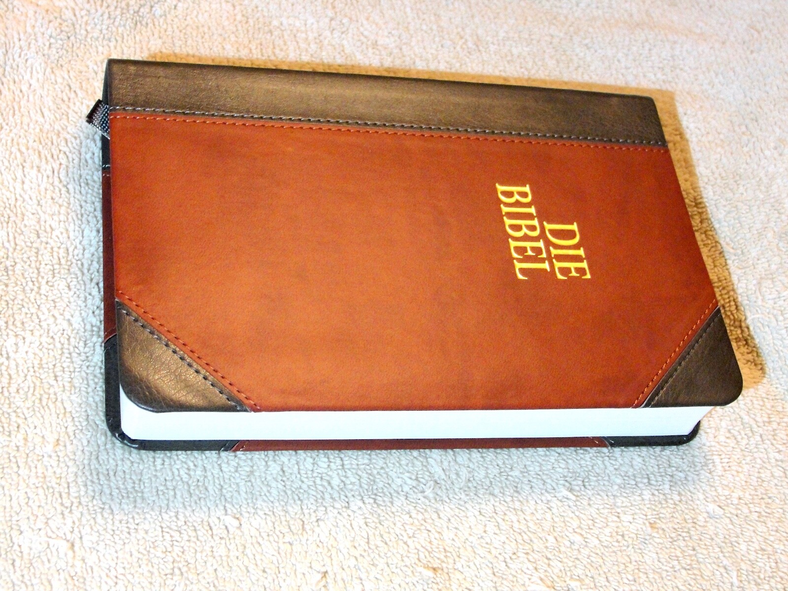 German Bible, Die Bibel, Schlachter 2000, Imitation Leather, Brown Black 2-toned