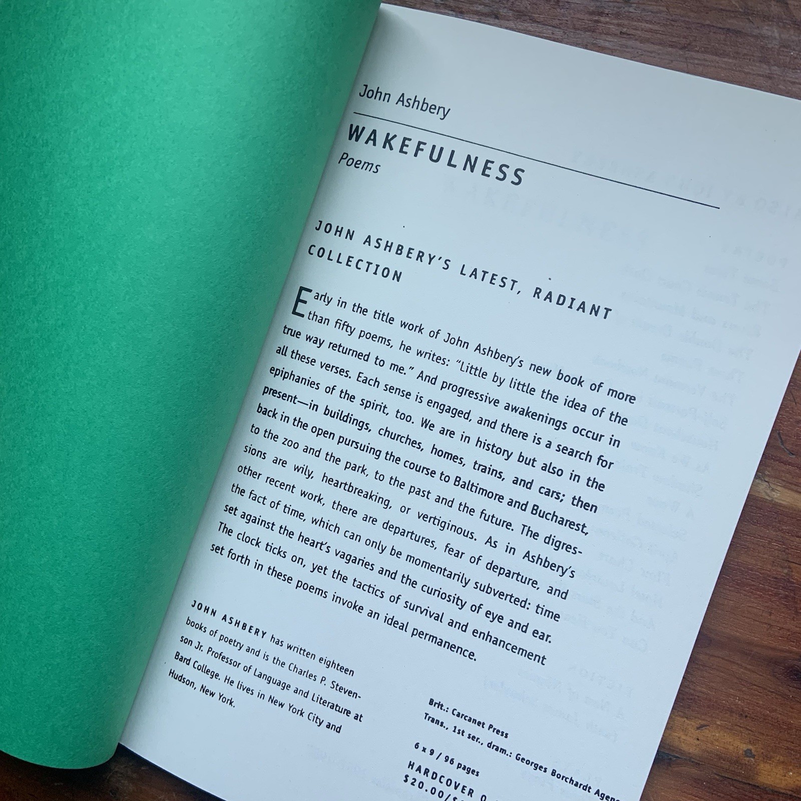Wakefulness poems by John Ashbery UNCORRECTED PROOF Poetry Book Farrar Straus Gi