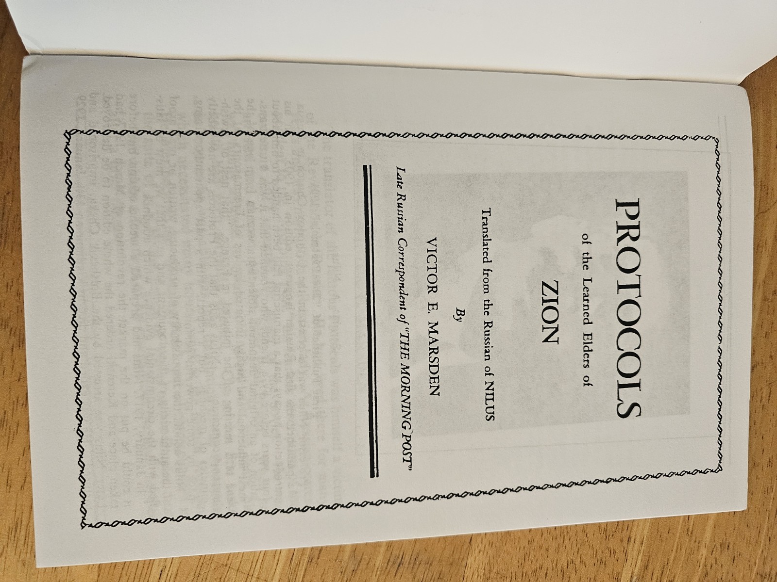 Protocols of the Learned Elders – Sergai Nilus and Victor Emile Marsden
