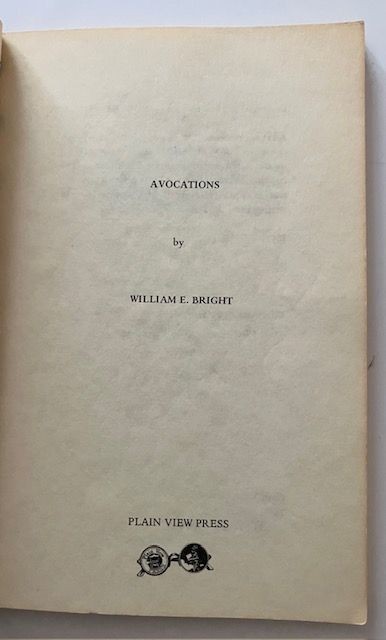 William E. Bright Avocations 1984 Book Archive Letters & Ephemera Poetry Lot