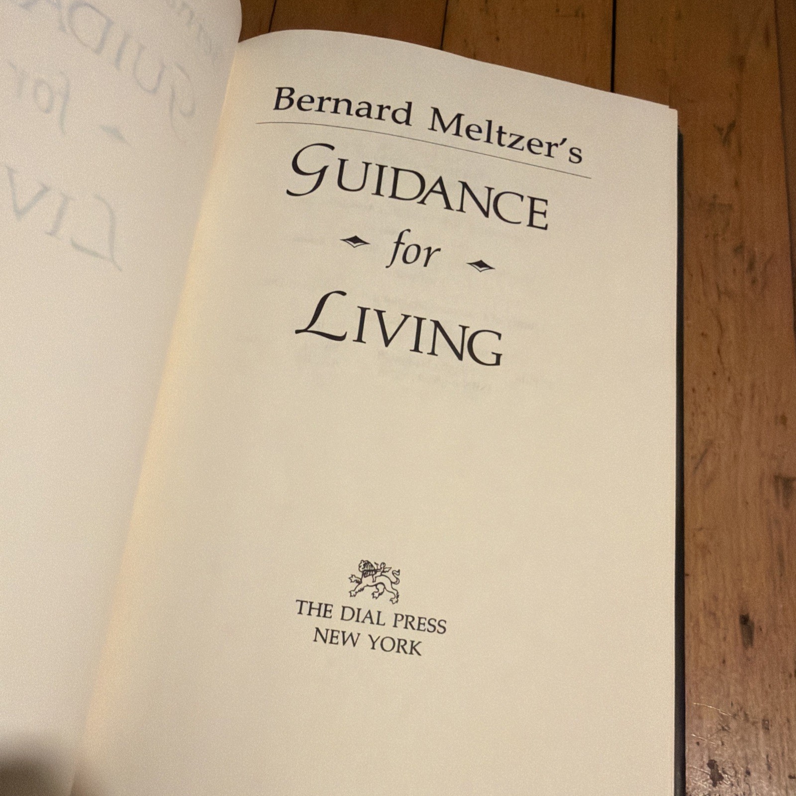 Bernard Meltzer Guidance for Living Signed 1982 1st Edition First Print HC DJ
