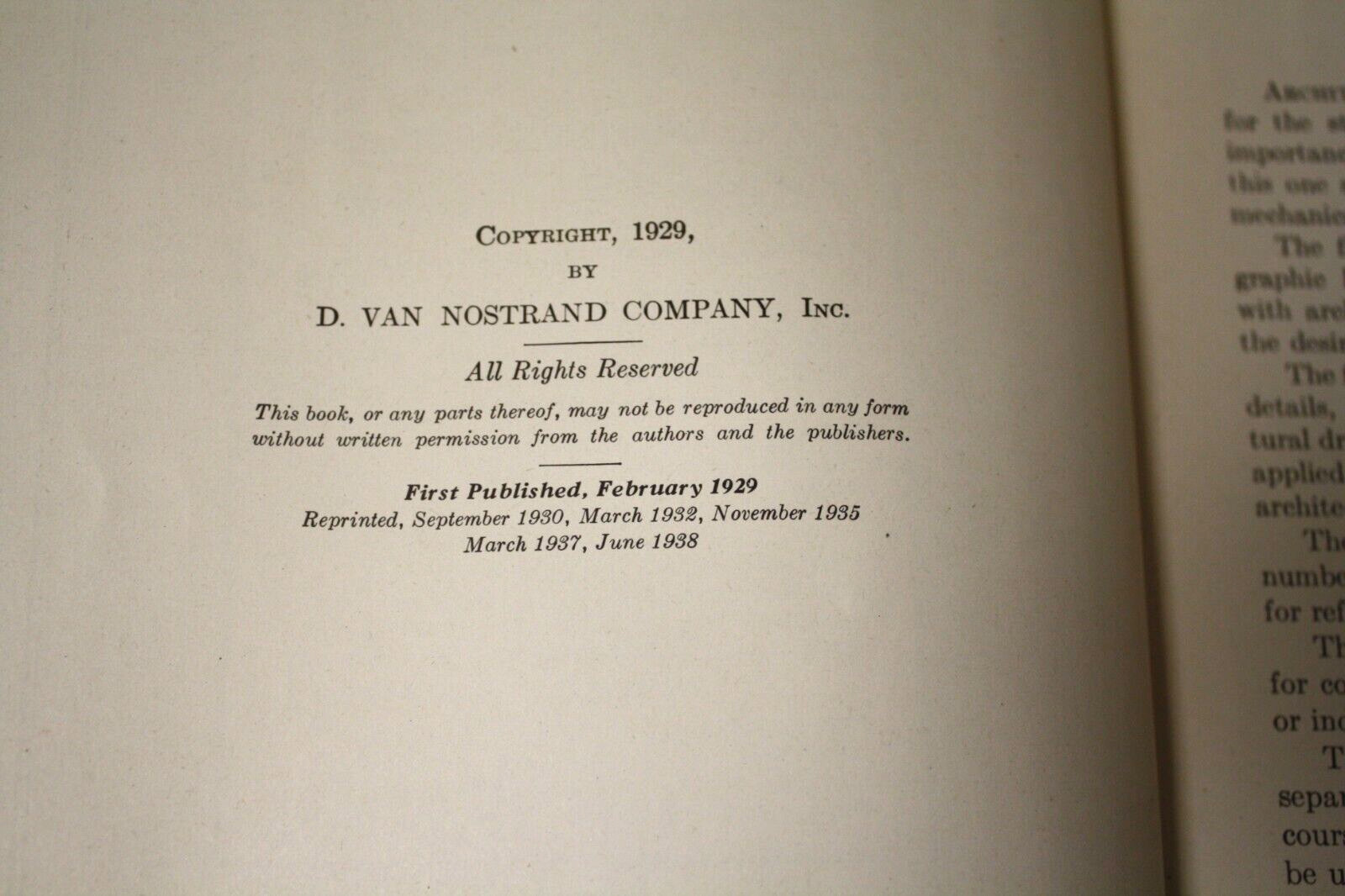 1929 First Edition Architectural Drafting By Carl Lars Svensen & E. G. Shelton