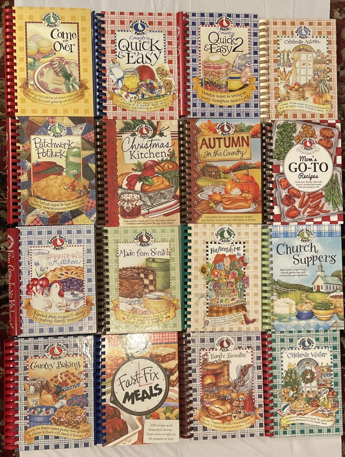 Huge Lot Of 16 Goose Berry Patch Spiral Bound Variety Cookbooks EUC