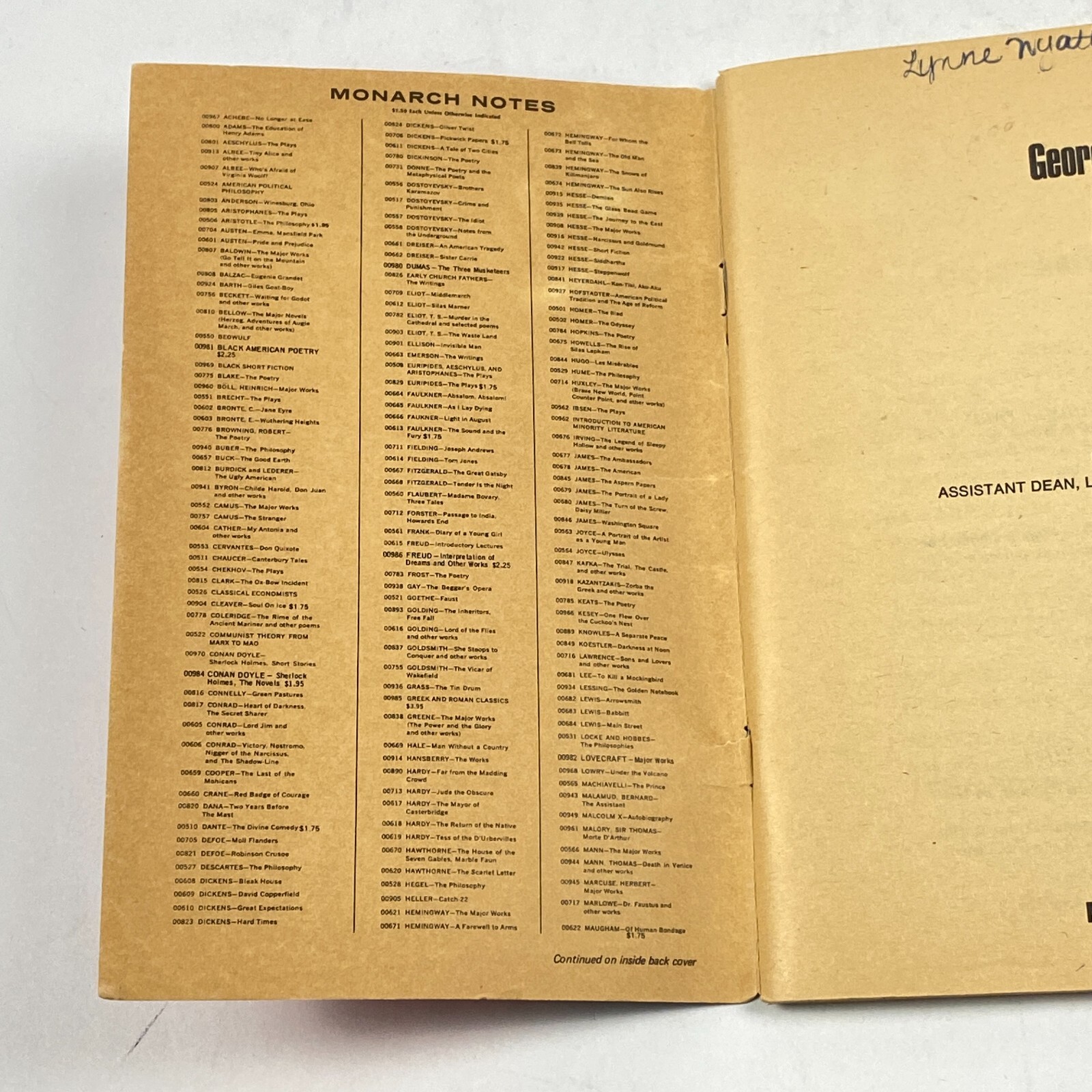 Animal Farm by George Orwell 1965 Monarch Notes Booklet #00718 Vintage