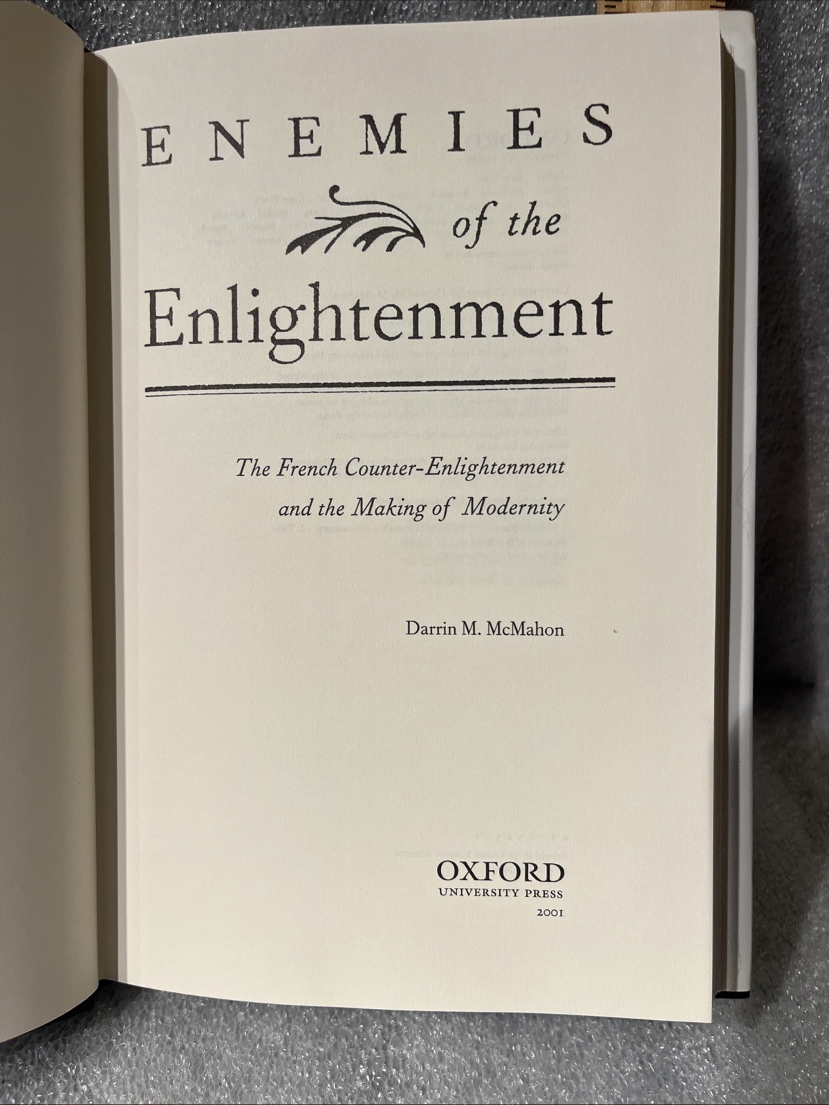 Enemies of the Enlightenment – Darrin M Mcmahon 1st Edition HC DJ VG