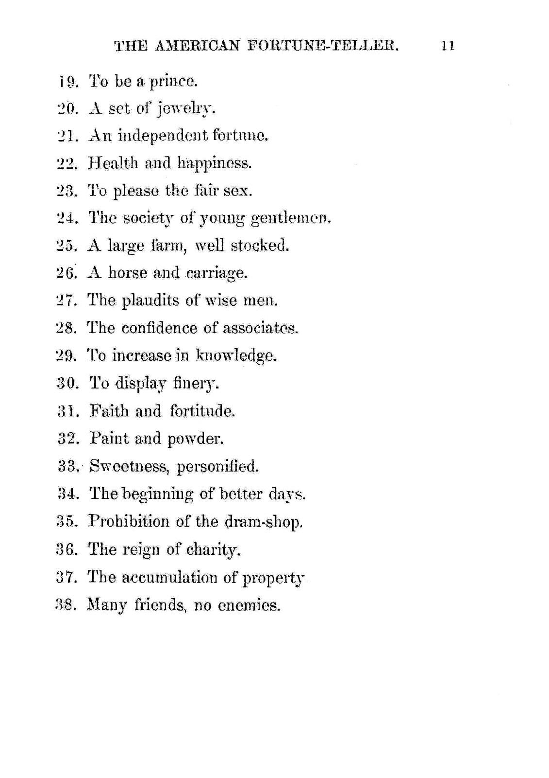 Omnium Gatherum Or The American Fortune Teller „1872“ 39 Pages