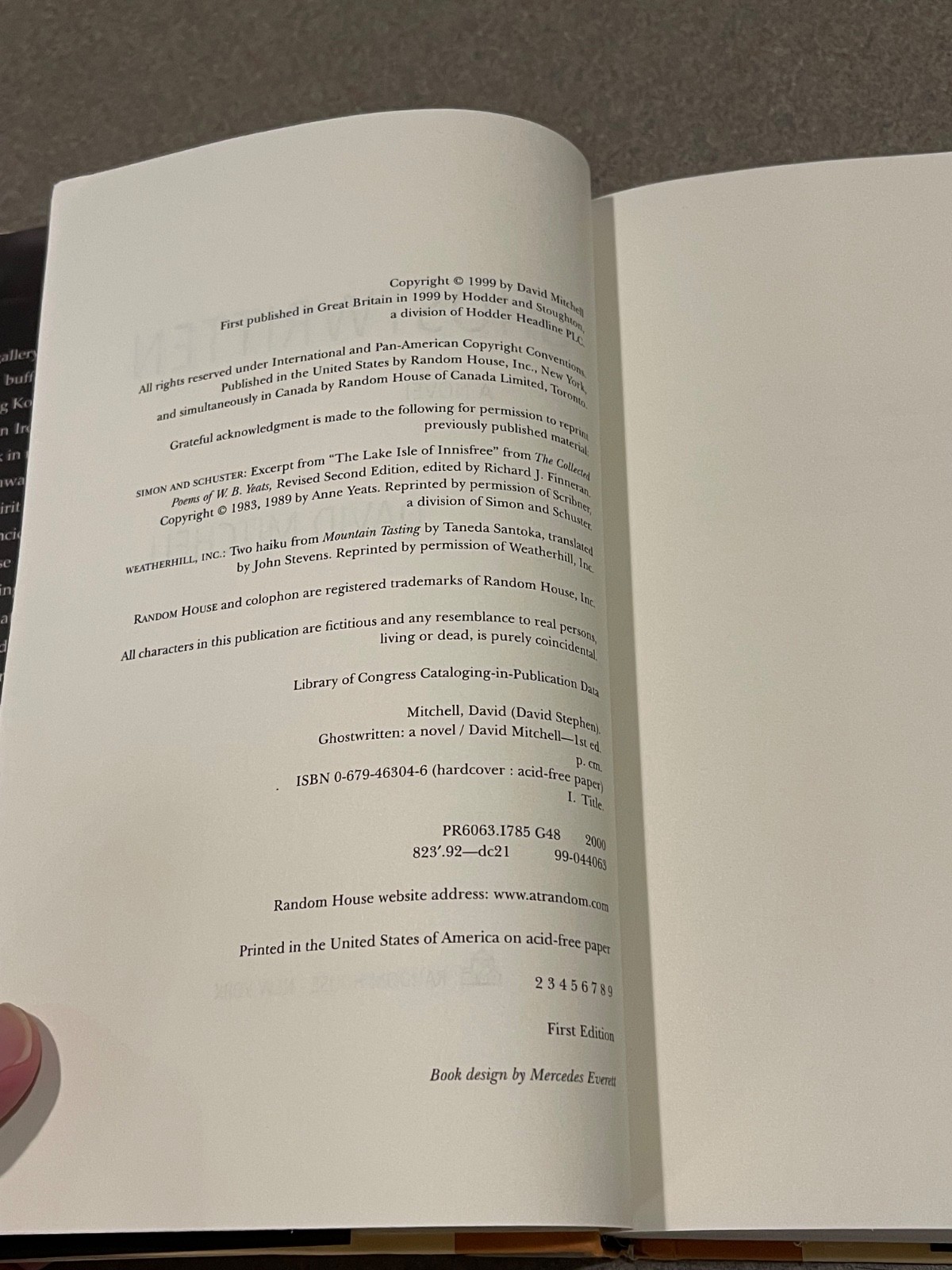 Ghostwritten by David Mitchell (First Edition 2nd Printing Hardcover Cloud Atlas