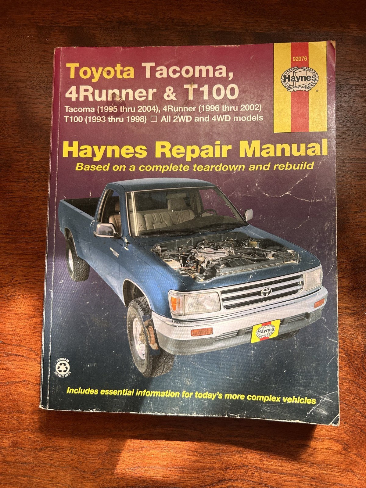 Toyota Tacoma 4Runner & T100 Haynes Repair Manual 1993-2004 Softcover #90276
