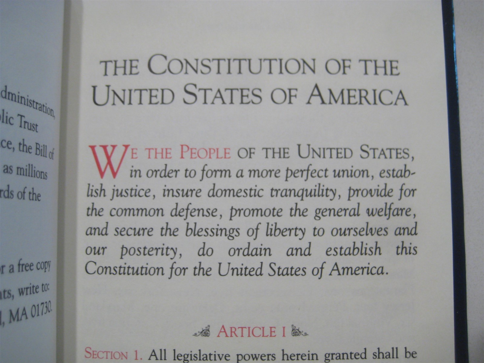 The Constitution of the United States (1995 Hardcover)