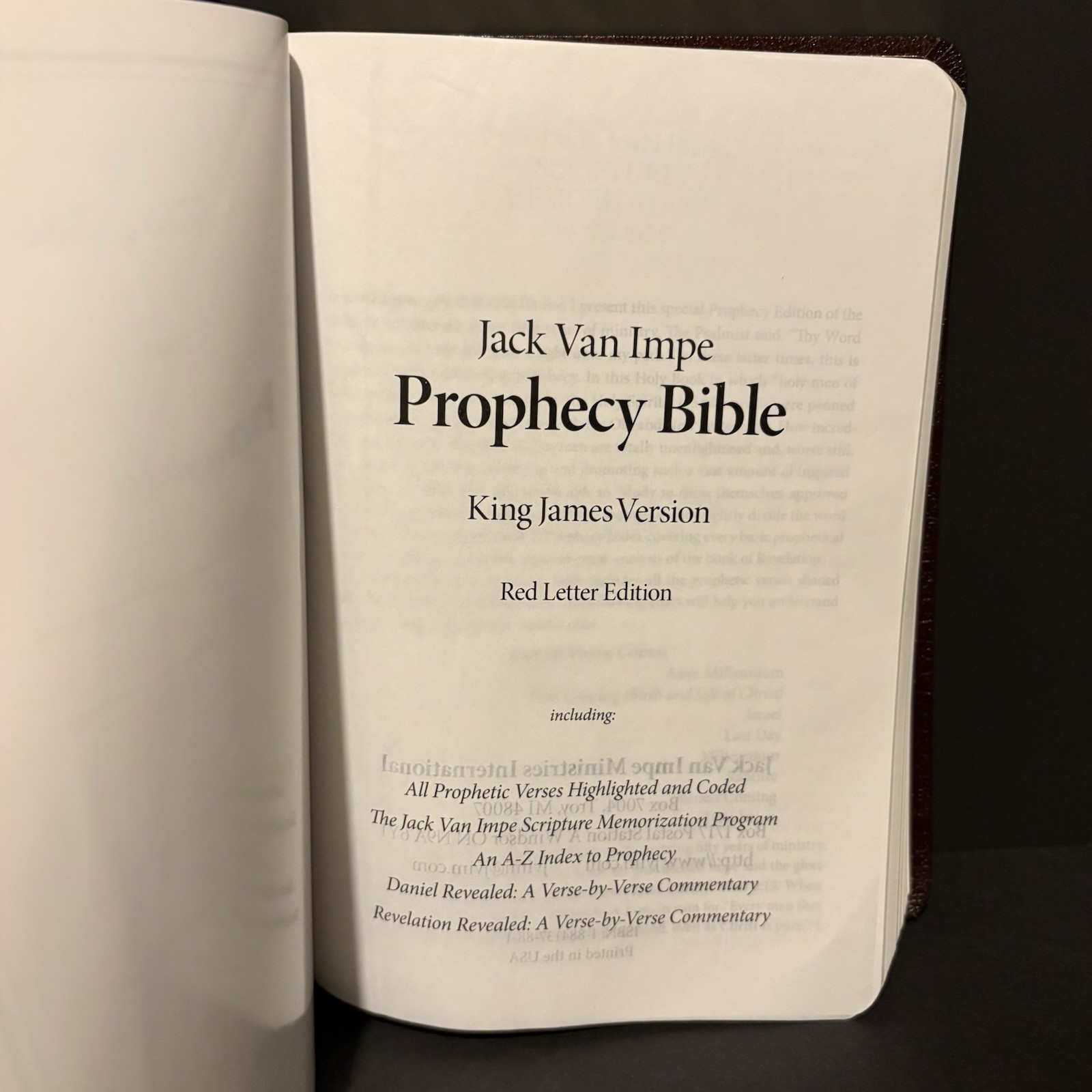 The Jack Van Impe Prophecy Bible New Third Edition KJV Bonded Burgundy Leather