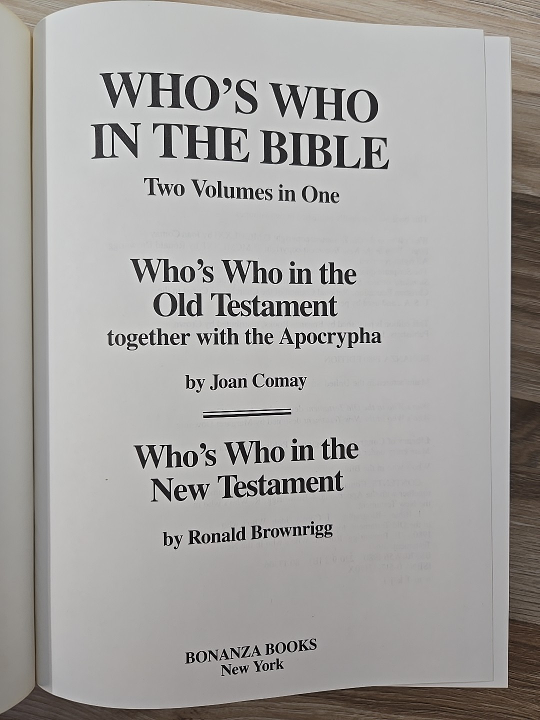 WHO’S WHO IN THE BIBLE Two vols in One Old And New Testament & Apocrypha HC 1980