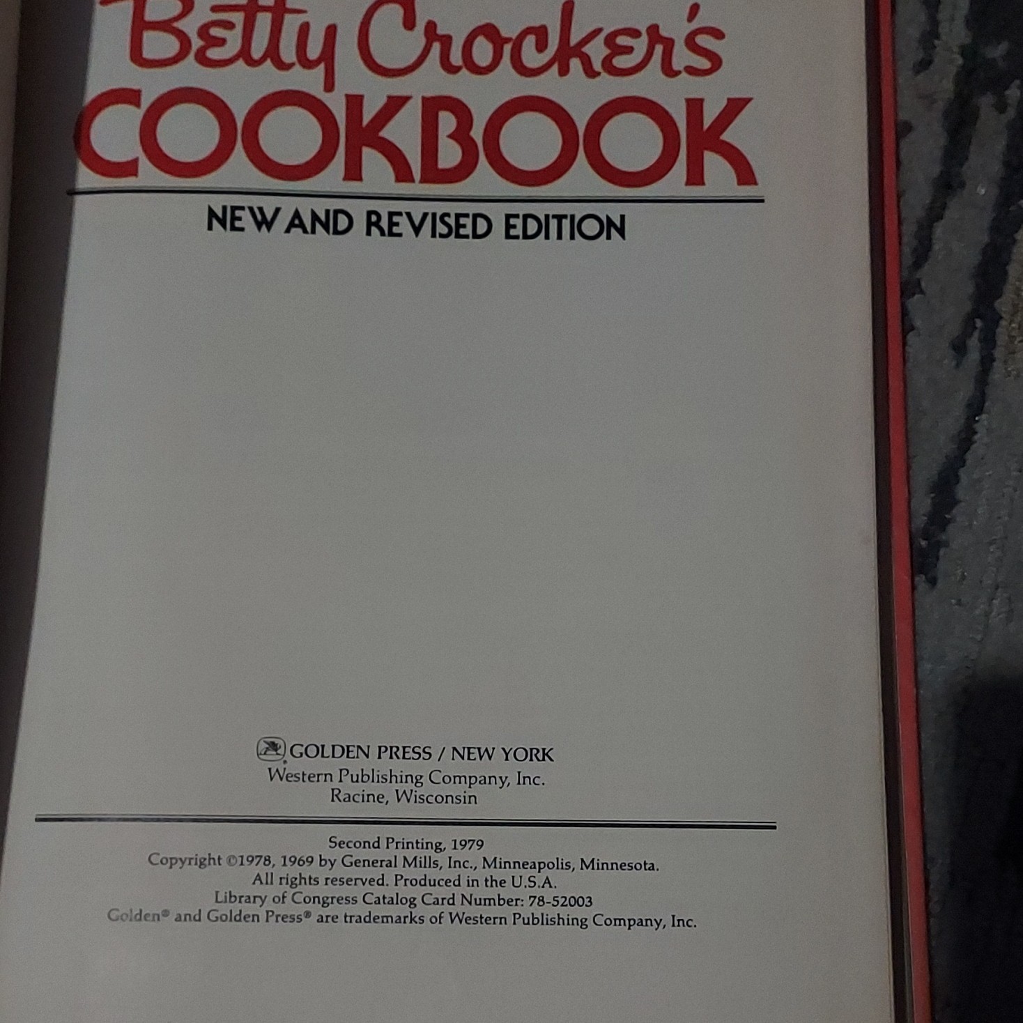 Betty Crocker Cookbook New/Revised Edition 1979 Golden Press 2nd print Hardcover