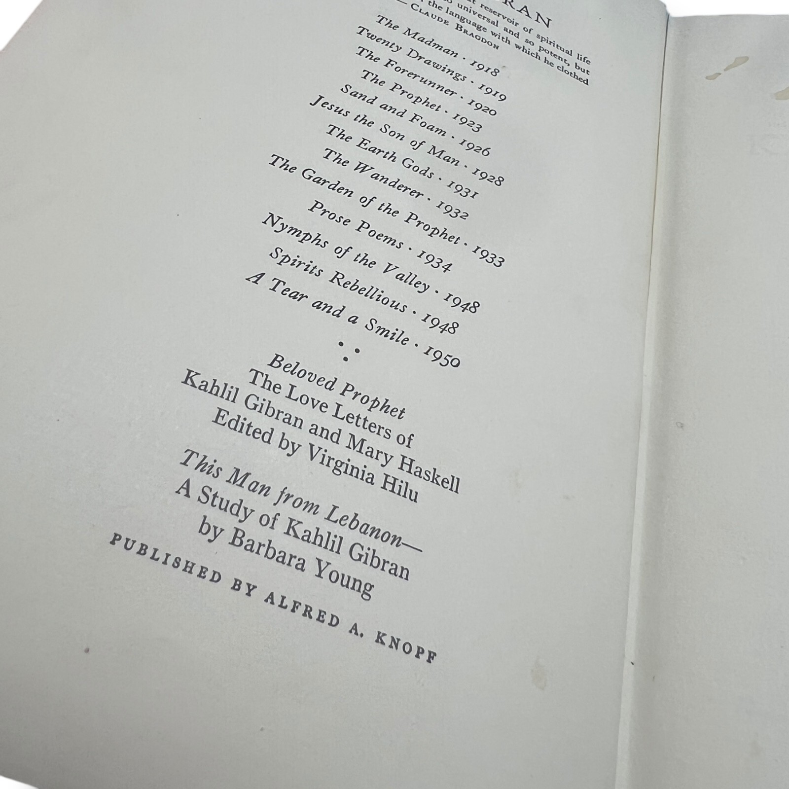 Prose Poems Kahlil Gibran Book by Alfred A Knopf
