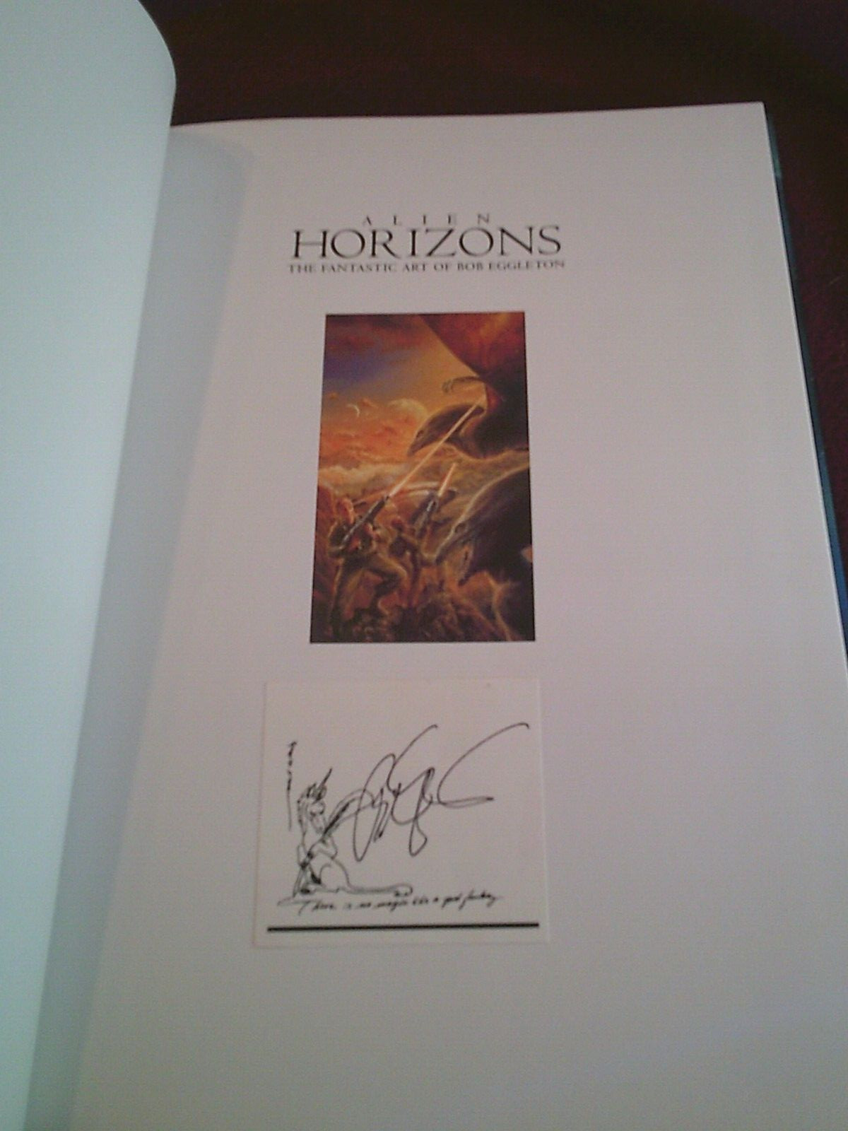 Alien Horizons: The Fantastic Art of Bob Eggleton (1995, Hardcover) SIGNED plate