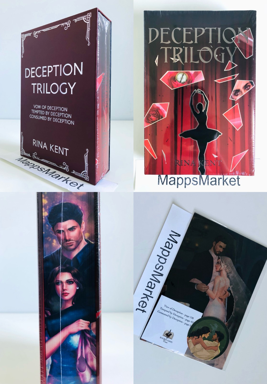 SIGNED Deception Trilogy Omnibus Rina Kent BOOKS FOR DAYS Couples Edge OVERLAYS