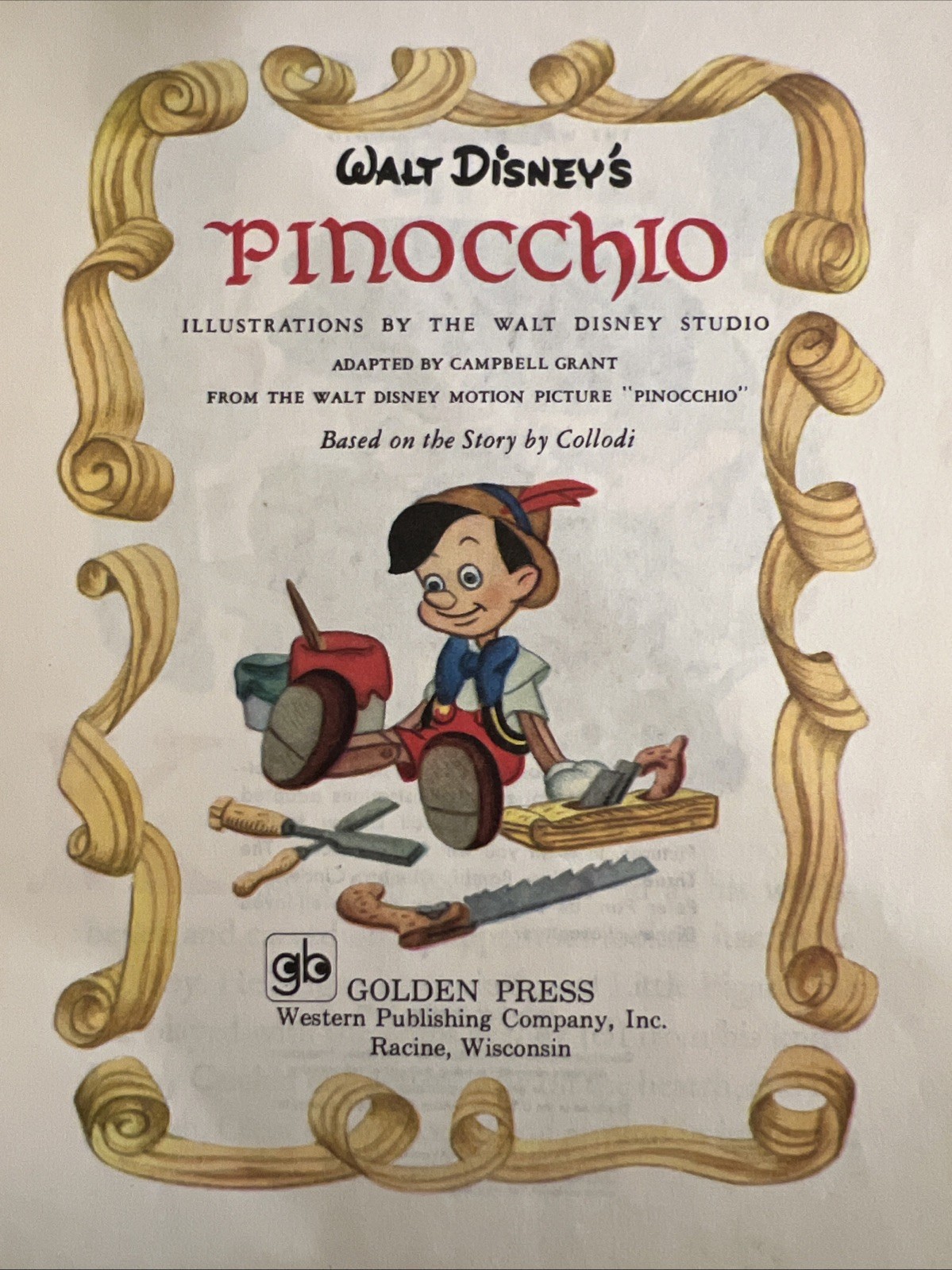 Vintage A Little Golden Book Disney’s Pinocchio 1979 104-2 .69 #4386