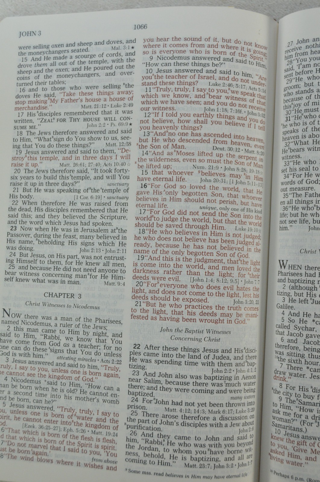 The Open Bible Expanded Edition NASB Brown Genuine Leather RL 1985 Nelson 976BR