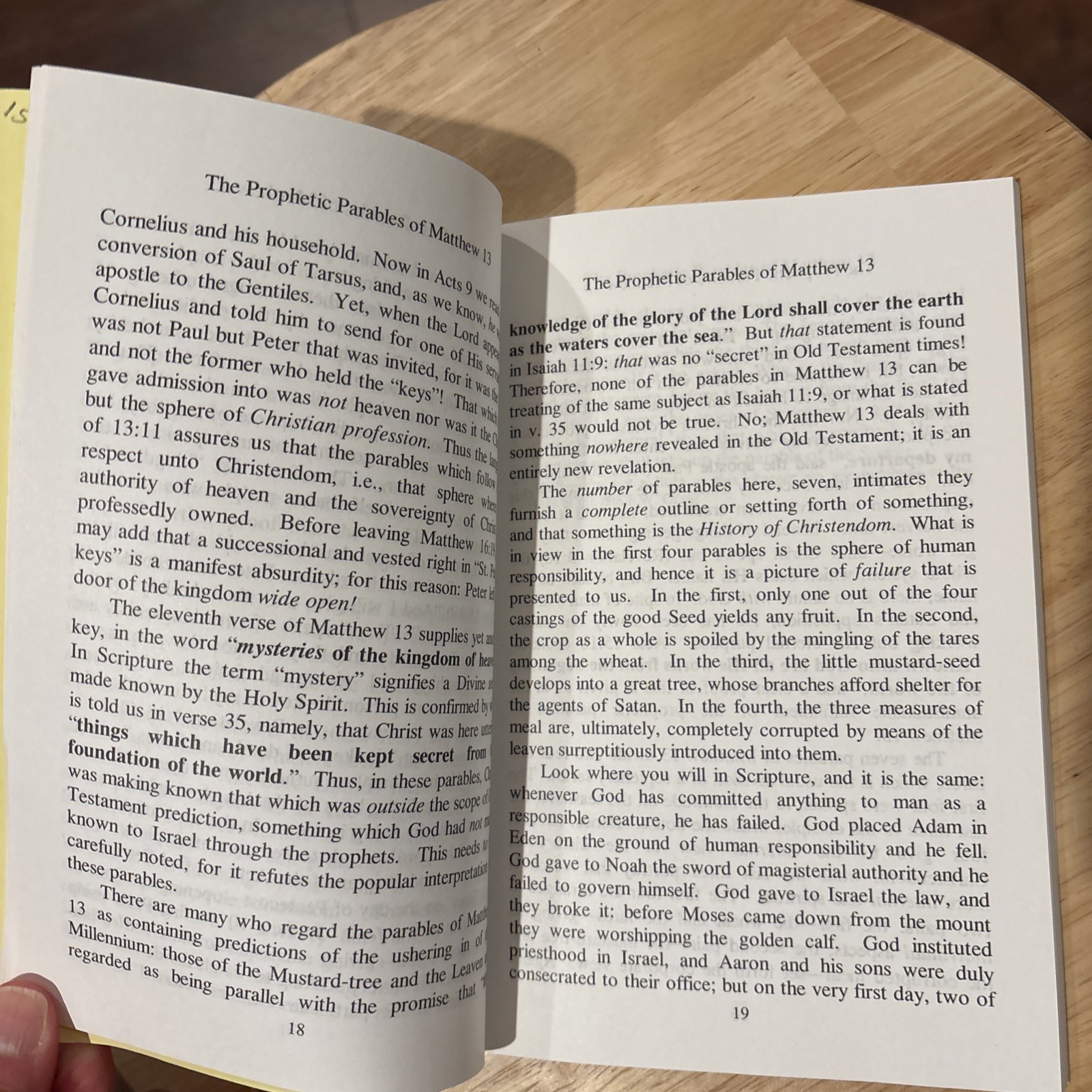 The Prophetic Parables Of Matthew 13 By Arthur W. Pink PB