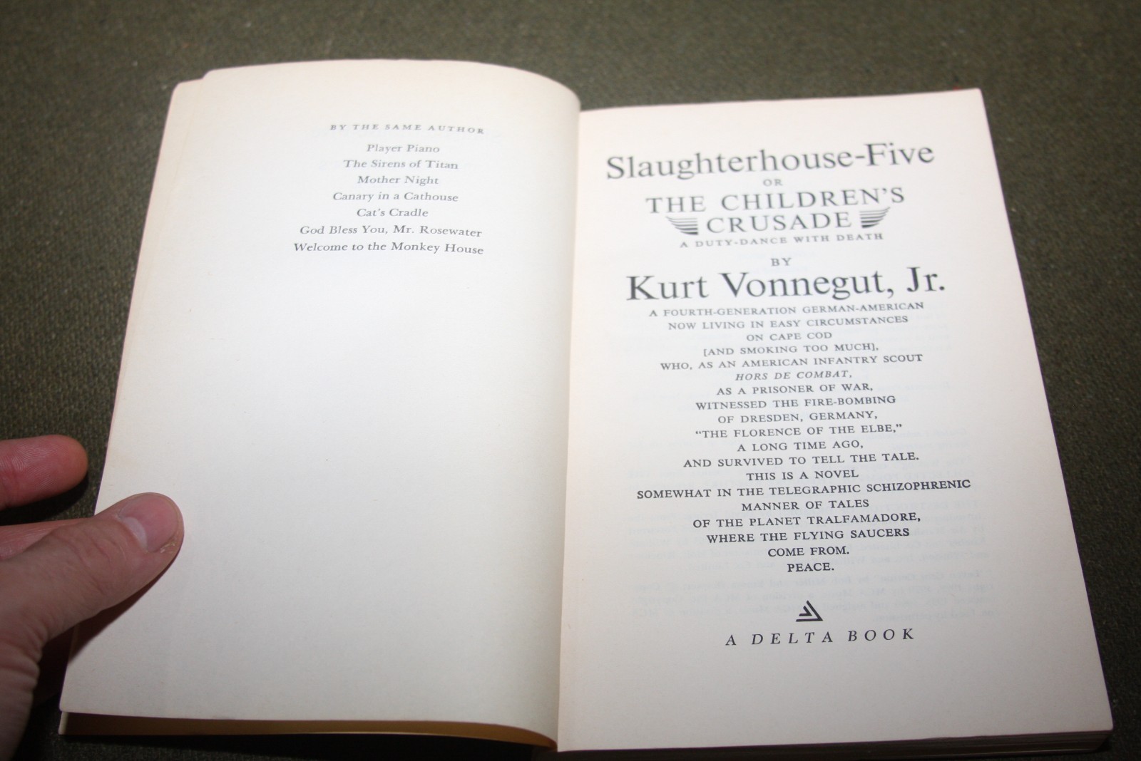Slaughterhouse-Five by Kurt Vonnegut, Jr. 1969 TPB 4th Print Delta