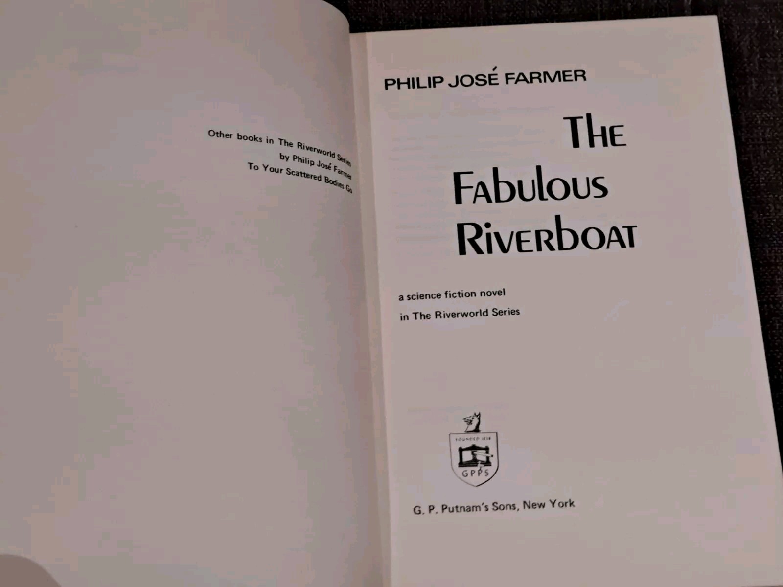 Philip Jose Farmer The fabulous riverboat HBDJ 1st edition