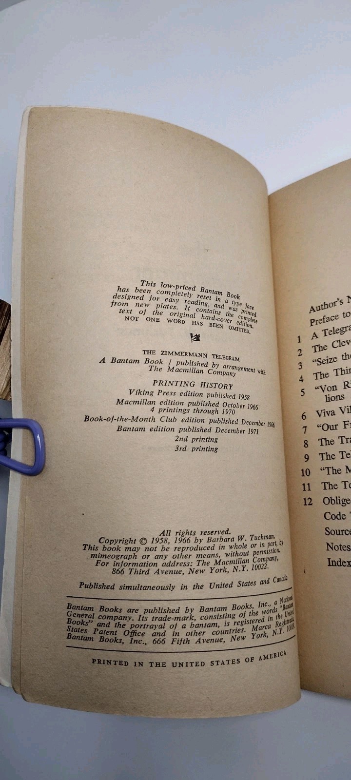 THE ZIMMERMANN TELEGRAM Barbara Tuchman HC Illus. 1971 edition vgc Macmillan