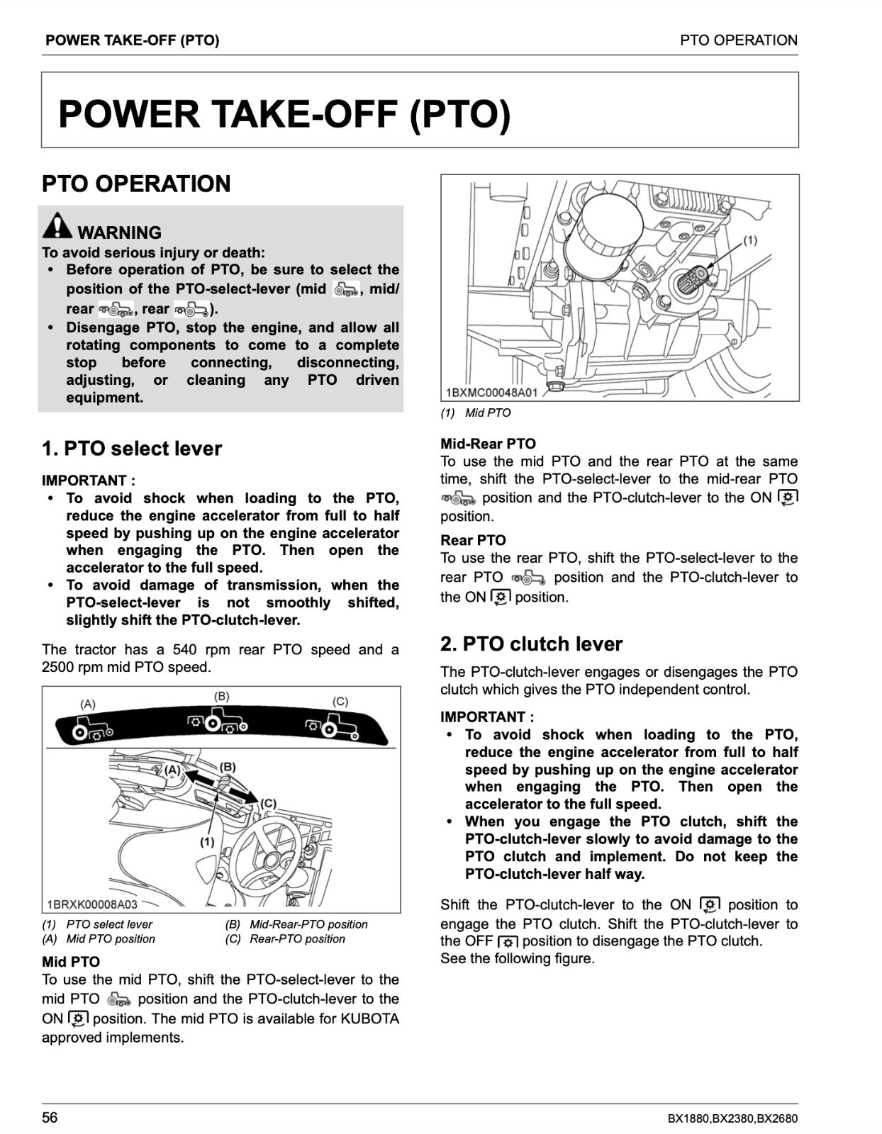 KUBOTA BX1880 BX2380 BX2680 Tractor Operators Manual (2022 Update) WIRE BINDING