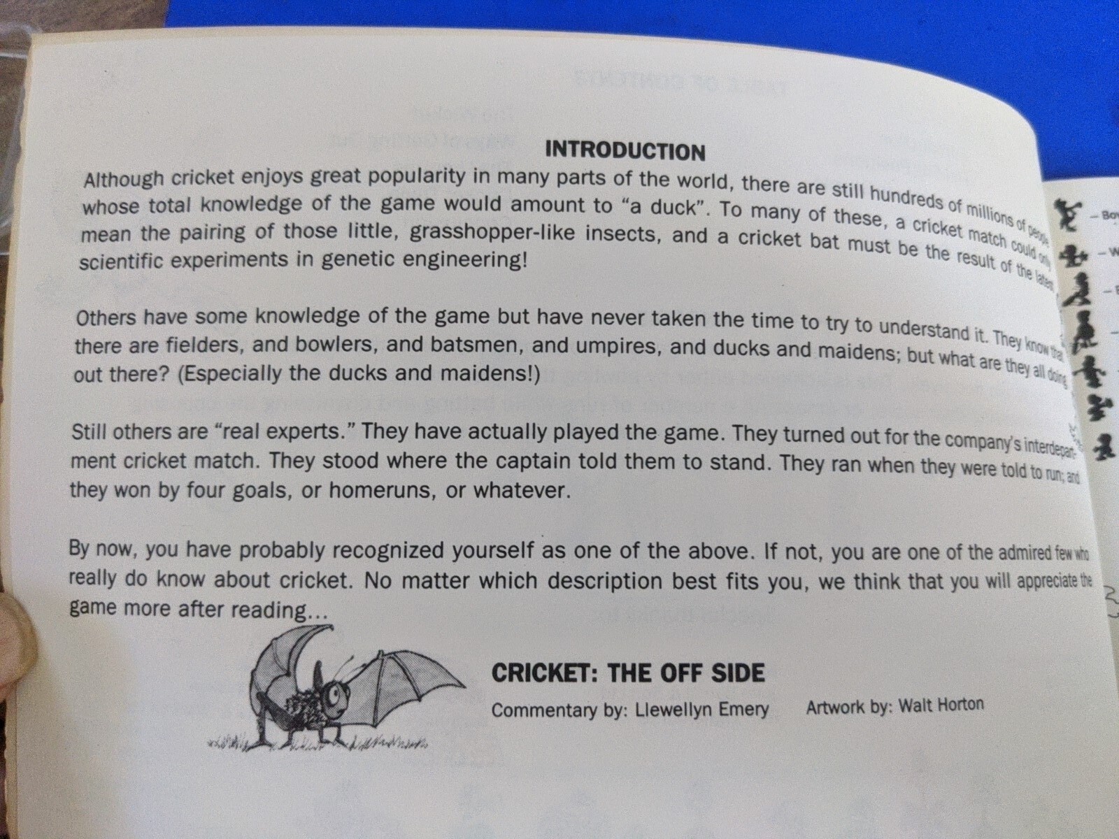 Cricket The Off Side A Guide To The Game 1987 Booklet 56 Pages