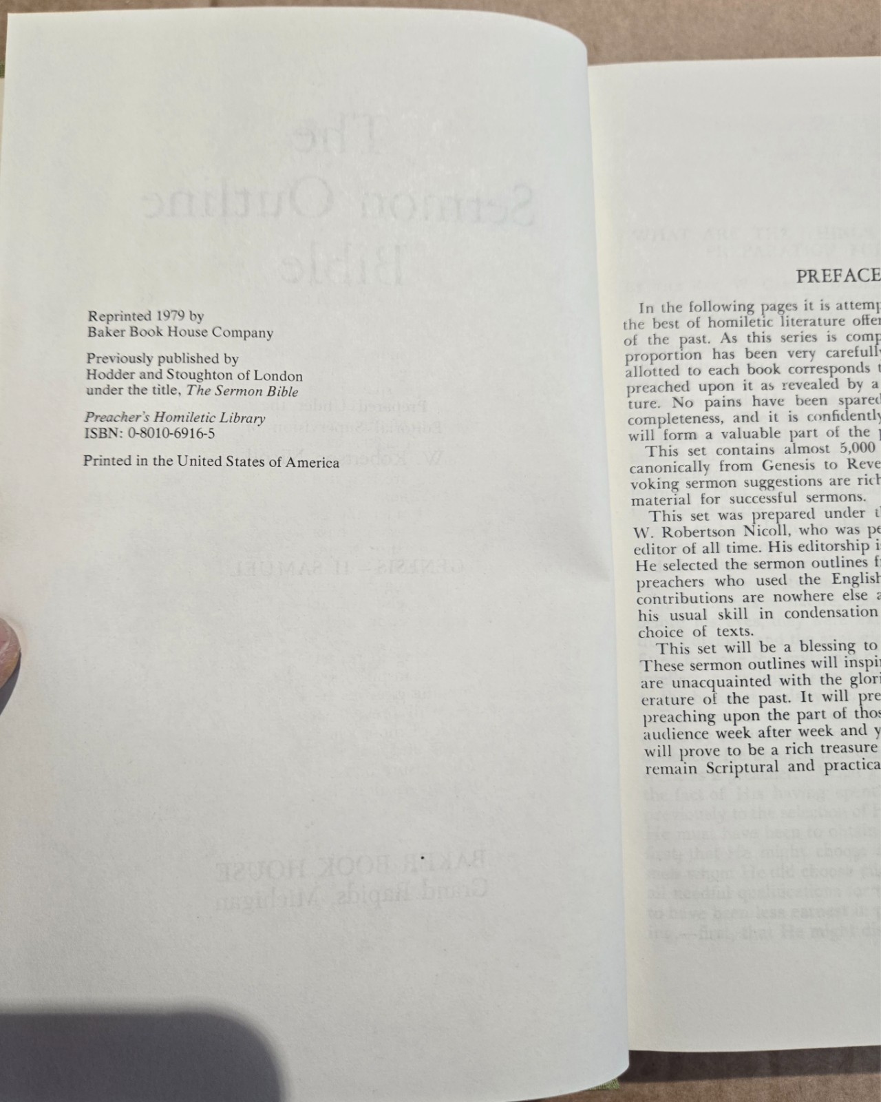 Preachers Homiletic Library Sermon Outline Bible Robertson Nicoll 1979 6 vol HC