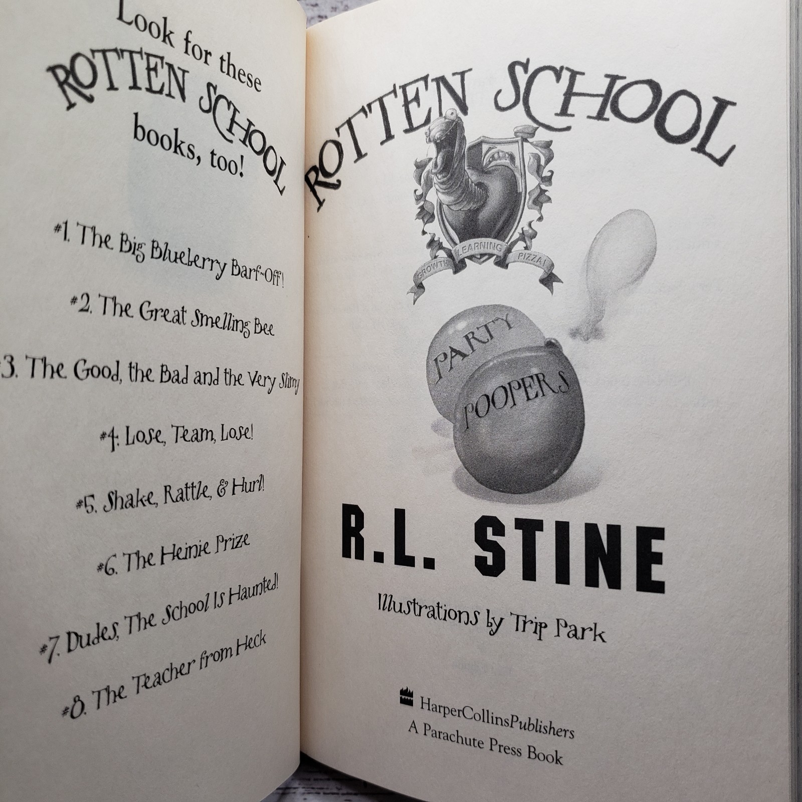 RL Stine Rotten School Book Lot of 4 Hardcover #8,9,11 and 14 Illustrated 1st Ed