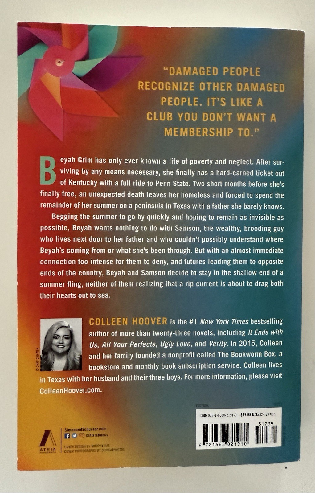 Colleen Hoover Heart Bones: A Novel Trade Paperback 2023 Atria Books