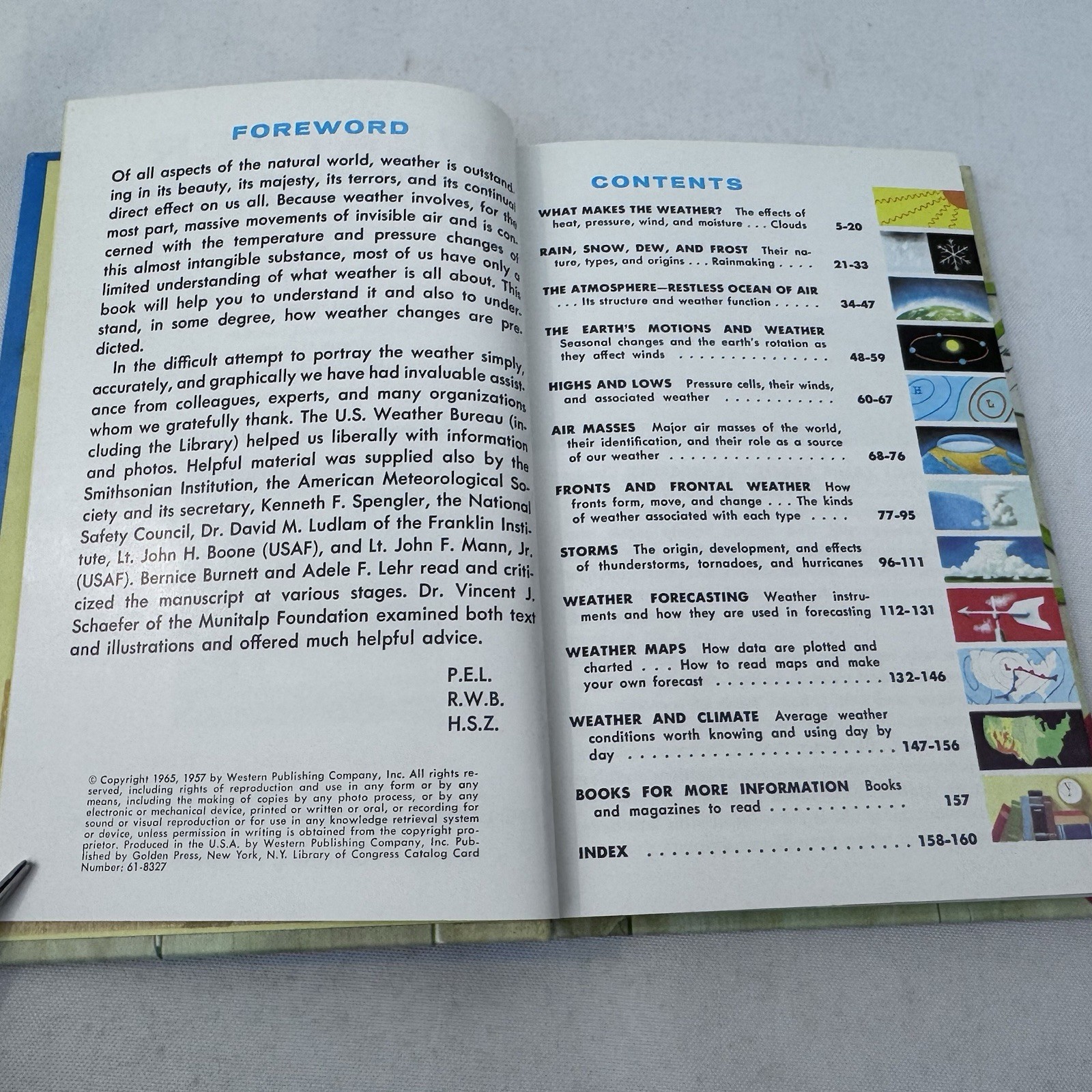 Weather – Herbert S. Zim 1965, Hardback Book Golden Science Guide 301 Color