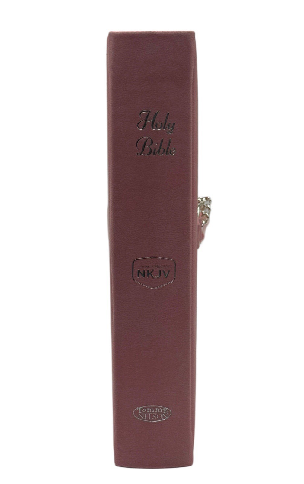 NKJV Simply Charming Bible Pink Hardcover Ribbon Cross Charm New