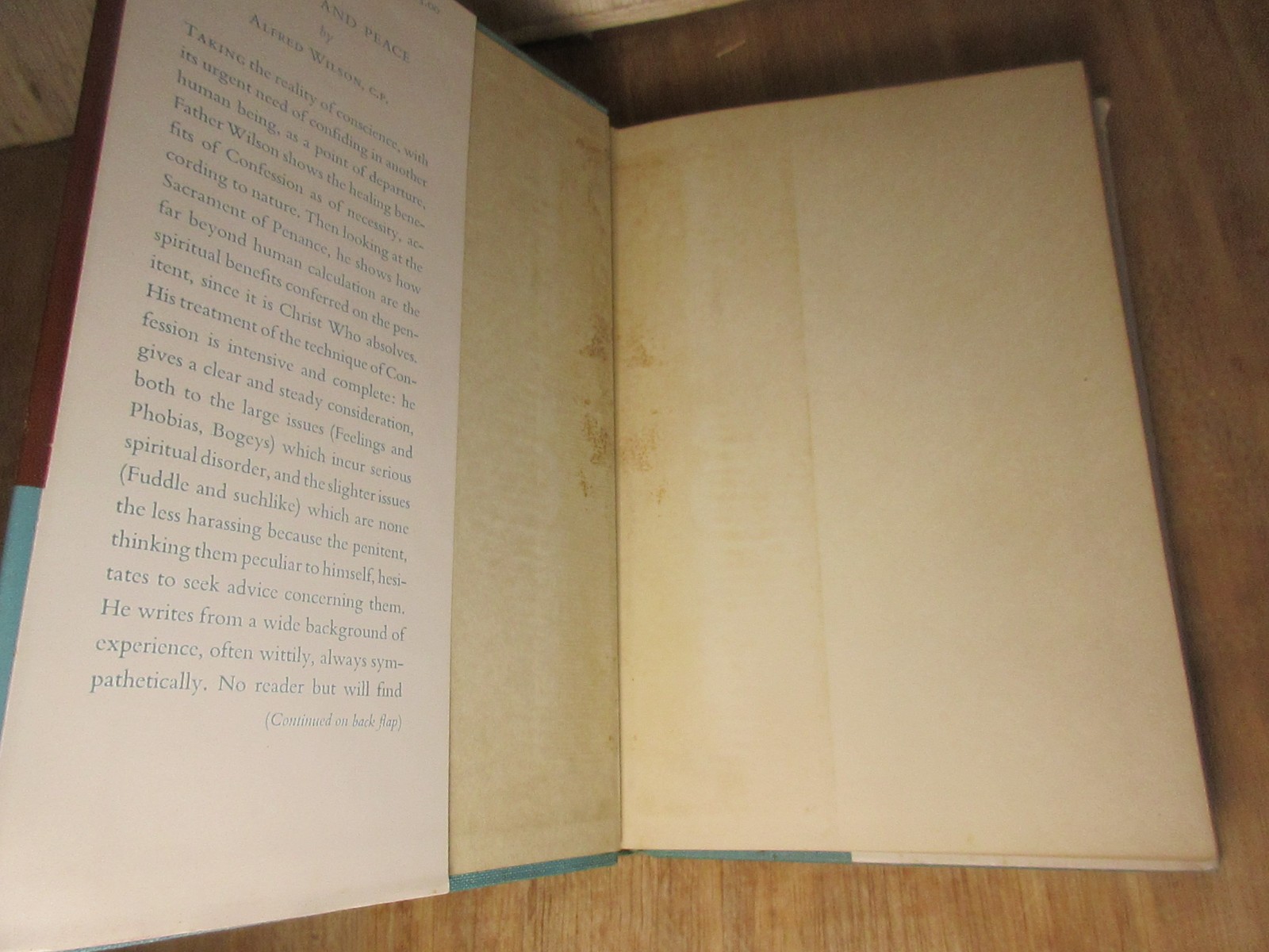 PARDON AND PEACE By Alfred Wilson – 1947 Hardcover Dustjacket Very Good