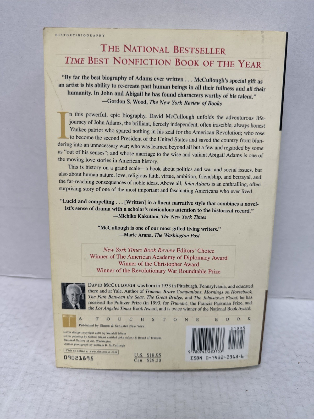 John Adams – Paperback By David McCullough – VERY GOOD