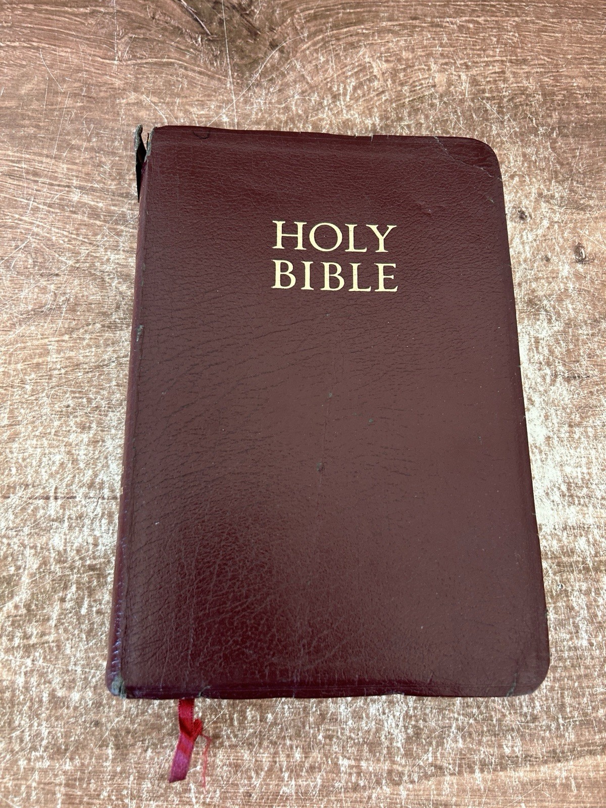 HOLY BIBLE NKJV Giant Print Nelson 1992 Red Letter Ed. Burgundy Bonded Leather