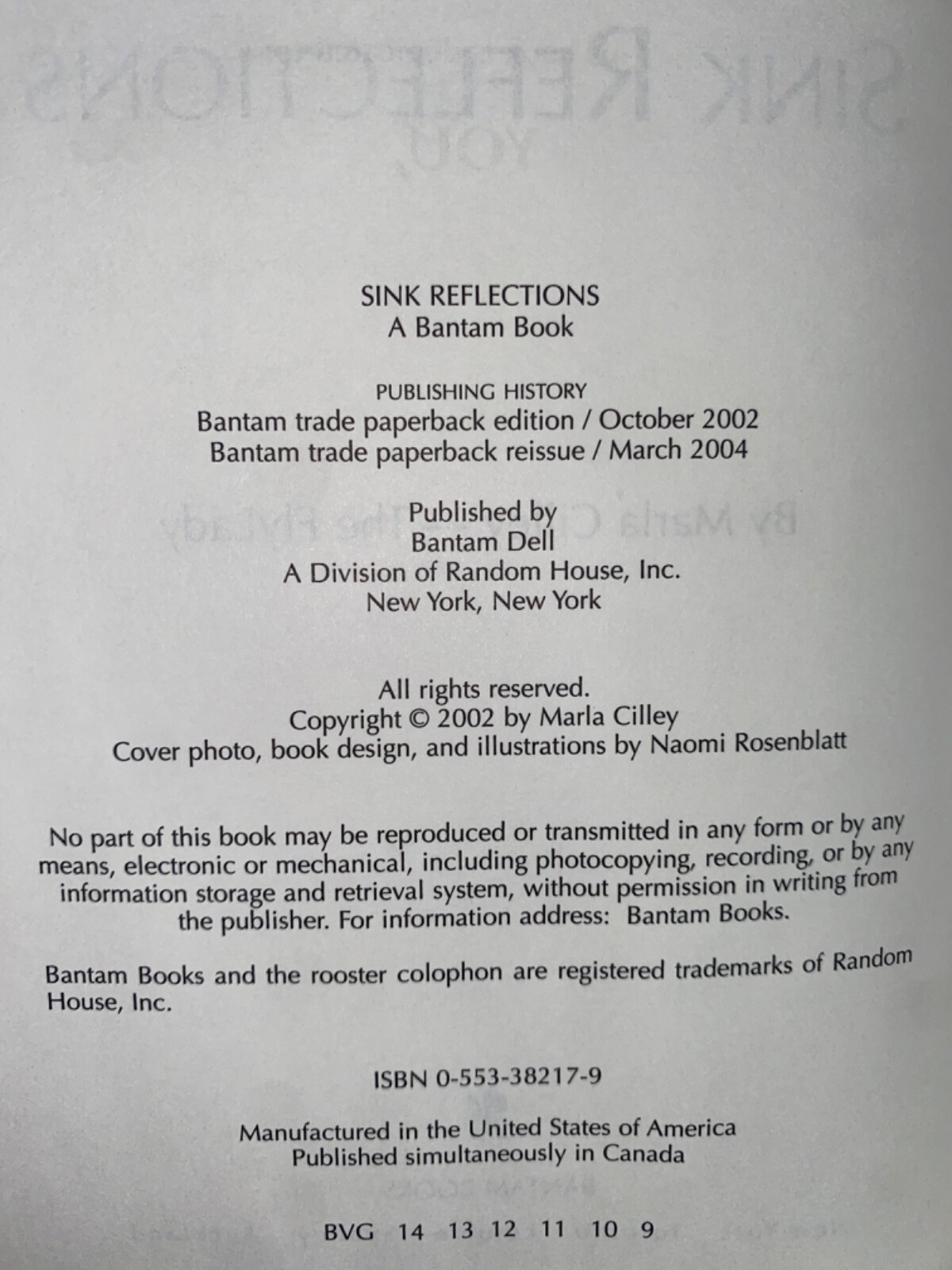 Sink Reflections~ Marla Cilley~ 2004 Paperback (FC205-4Q422