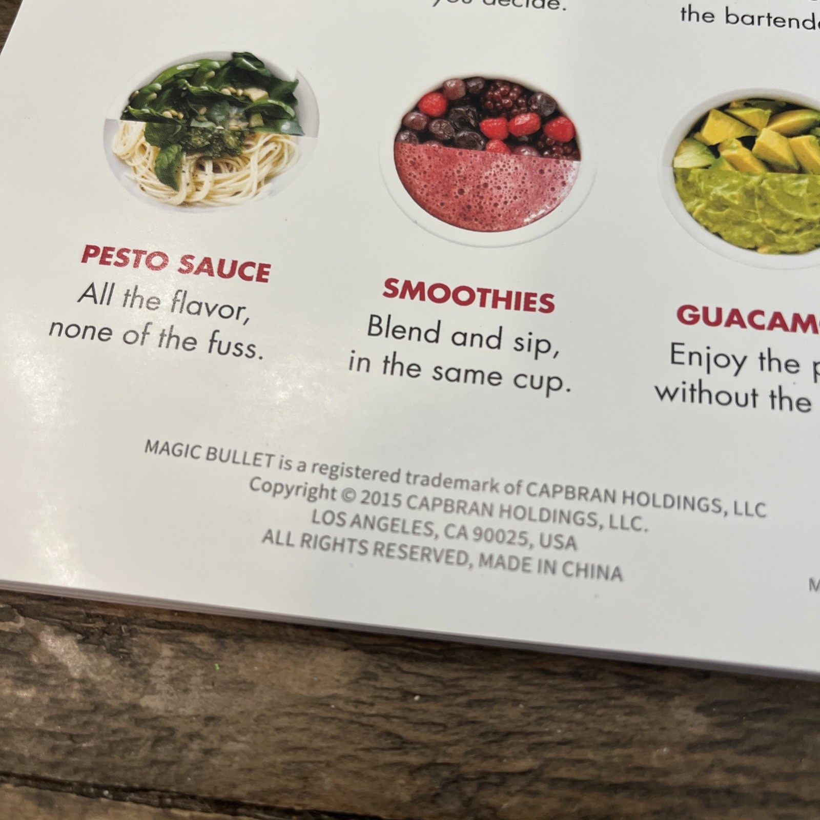 2015 Magic Bullet User Guide w Recipes, Full Color Illustrations, 114 Pages