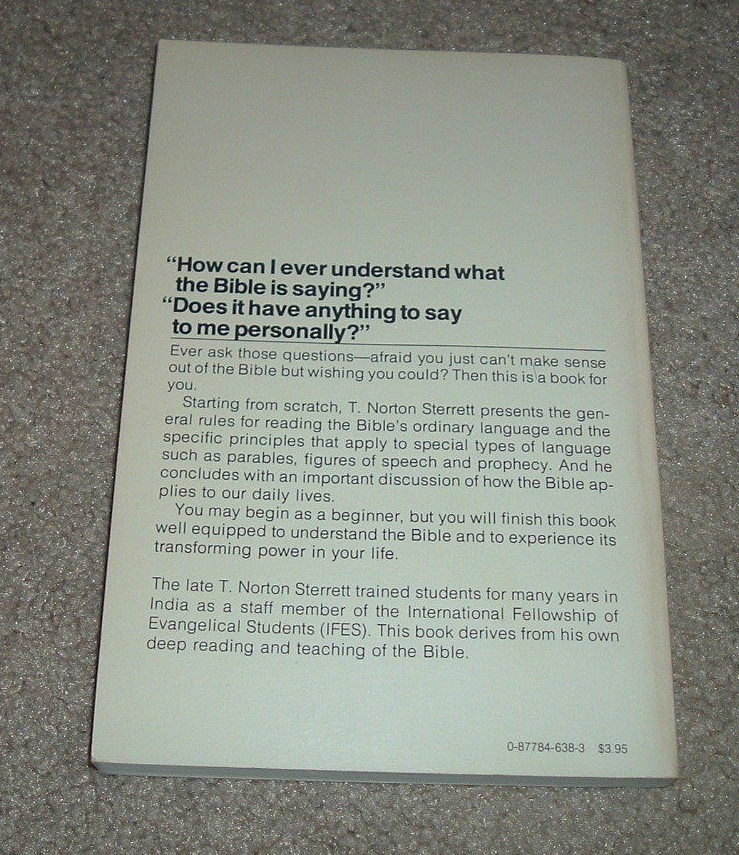 1974 HOW TO UNDERSTAND YOUR BIBLE T Norton Sterrett InterVarsity Press