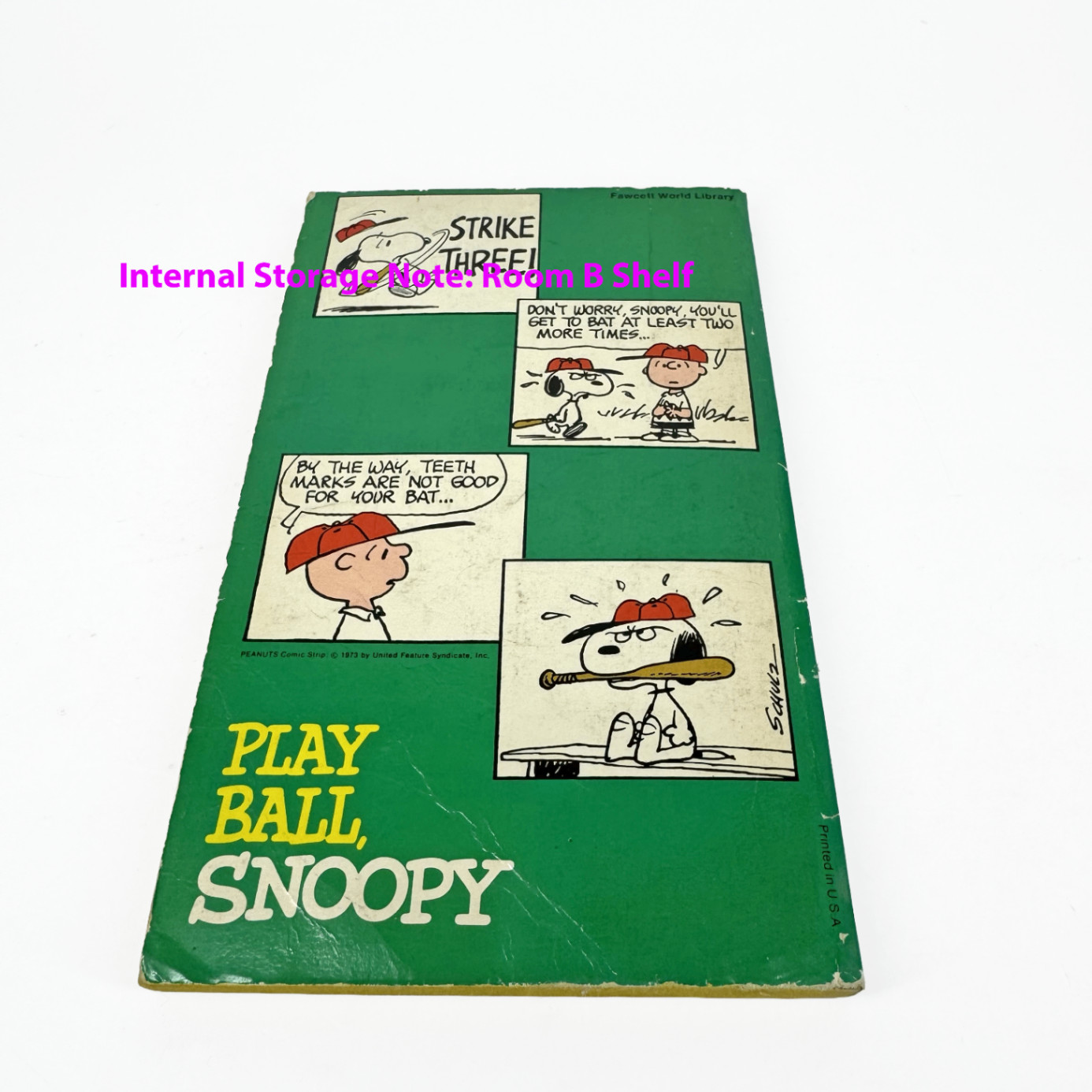 Play Ball, Snoopy Charles M. Schulz 1973 Peanuts Baseball Fawcett Gold Medal